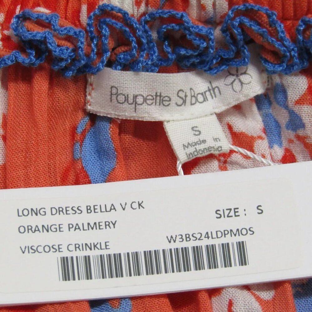 Poupette St Barth Women's Long Dress Bella Ruffled Off Shoulder Belted Size S - Picture 10 of 10